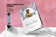 Floral Funeral Program Template, a Brochure Template by retrographix (Thumbnail 1 of 4)