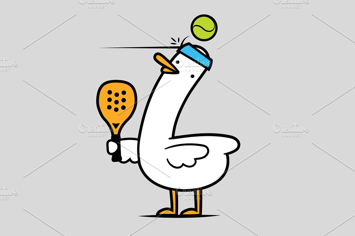 Silly Goose Padel Player PREMIUM, a Sport Illustration by Vector Kitchen by Zoljo