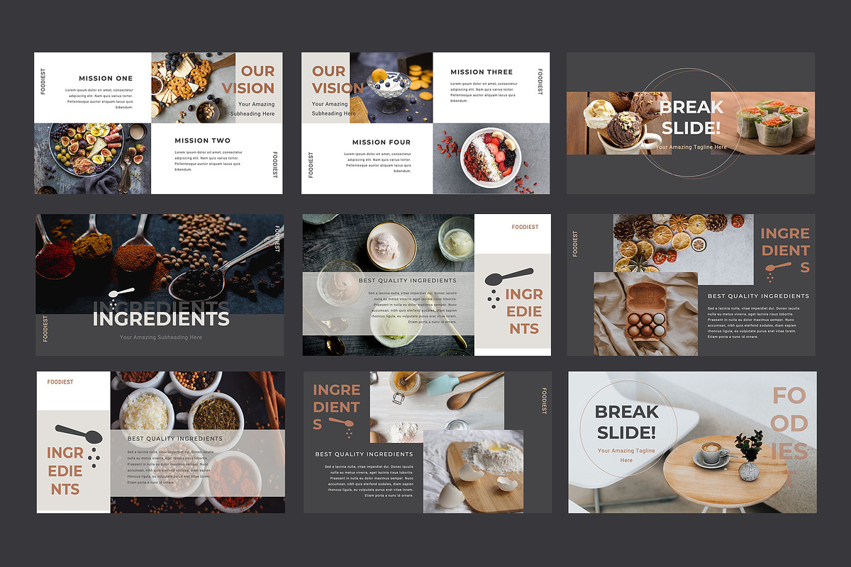 Foodiest Restaurant Powerpoint, a Presentation Template by TMint Creative