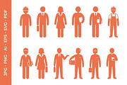 People Silhouettes Vector Bundle, a Person Illustration by nandinigraphics (Thumbnail 1 of 5)