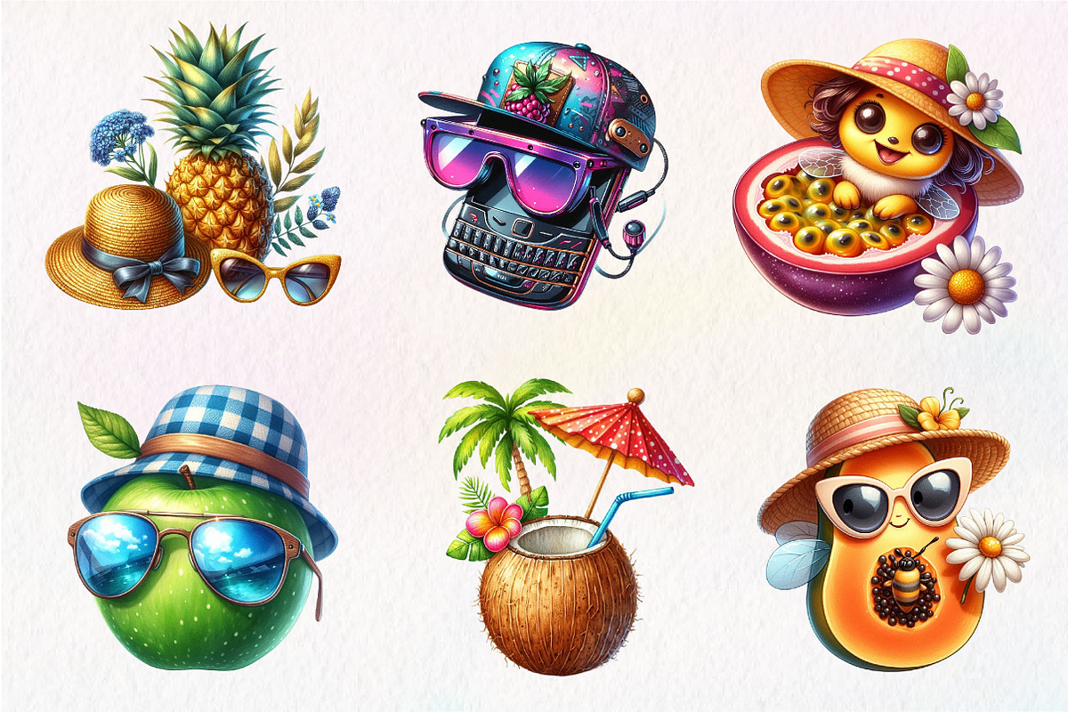 Summer Fruit Watercolor Clipart, an Illustration by CreationArt (Photo 8 of 9)