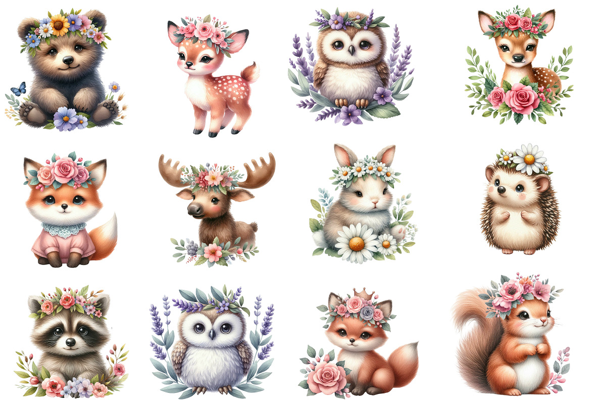 Woodland Baby Animals Clipart, an Illustration by Designworld (Photo 3 of 5)