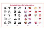 200 Valentine Icons Set, an Emoji Icon by Creative Perspective (Thumbnail 5 of 6)