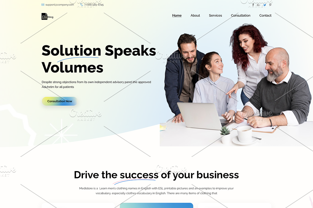 Melting- Business Cunsultancy Page, a Landing Page Template by Sujun Baidyaa (Photo 2 of 2)