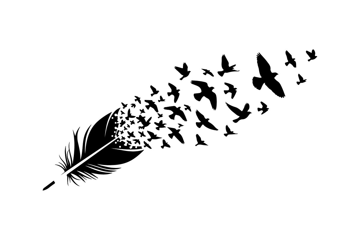 Boho Feather Silhouette Vector, an Object Graphic by jahid234 (Photo 46 of 51)