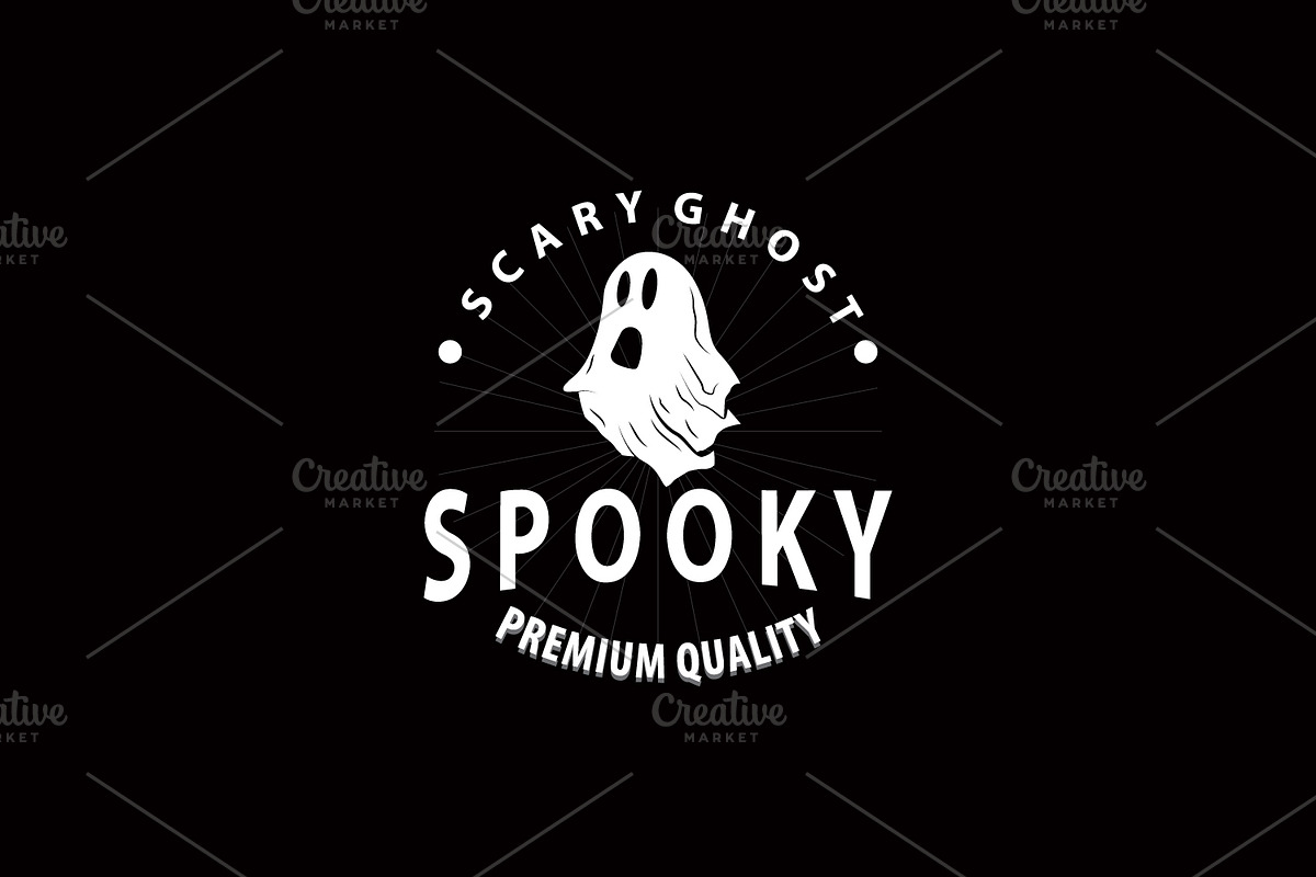 Spooky Ghost Logo Simple Halloween, a Branding & Logo Template by Maylianaw28