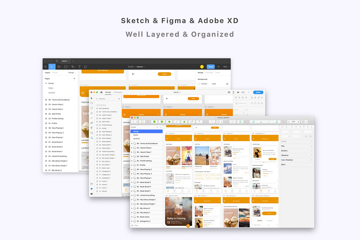Meron e-Book  Audio Book App UI Kit, an UI Kit Template by Betush (Photo 5 of 6)