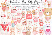 Valentine s Day Teddy Clipart, an Illustration by Sublimation Artist (Thumbnail 1 of 6)