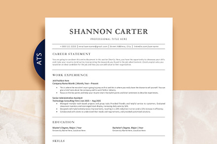 ATS professional resume template, a Resume Template by VictoriousVita