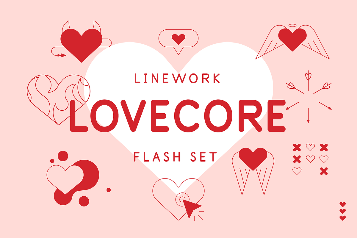 LOVECORE :: Linework flash set, an Object Graphic by V2.GRAPHICS (Photo 1 of 9)