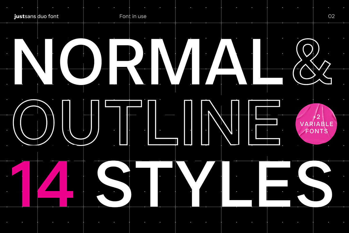 JUST Sans Font Duo — Clean + Outline, a Sans Serif Font by JUST Creative (Photo 2 of 13)