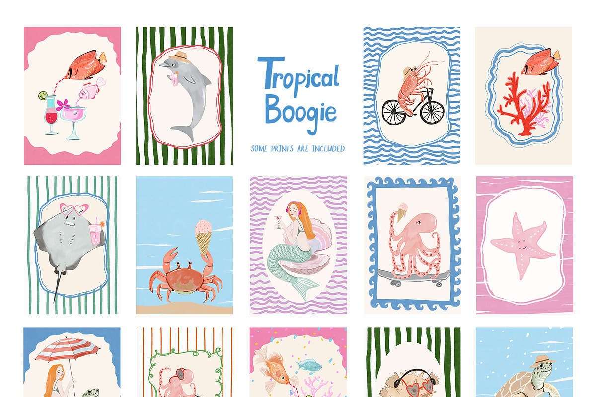 Sea Animals Kids Illustrations, a Decorative Illustration by whiteheartdesign (Photo 13 of 21)