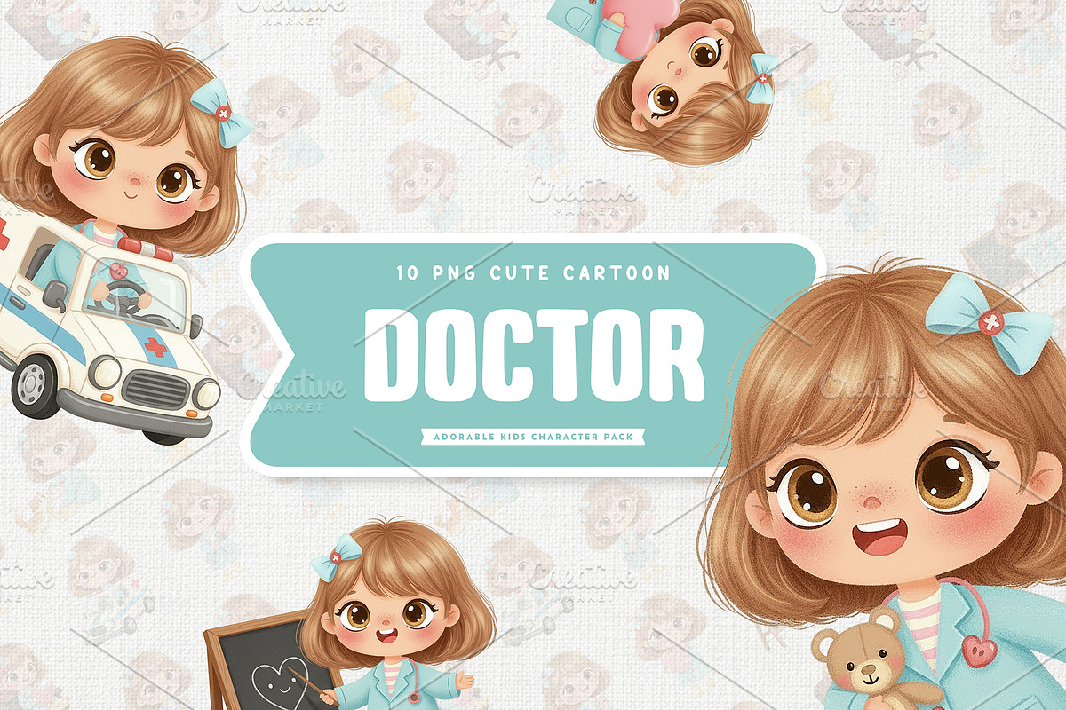 Adorable Doctor Kids Cartoon, a Healthcare Illustration by Gohsantosa (Photo 1 of 4)