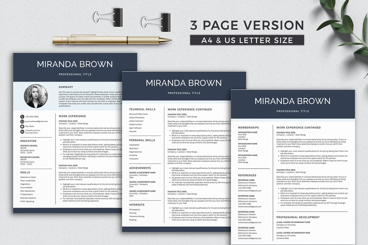 Resume with Photo / CV Template, a Resume Template by Klamp Studio (Photo 4 of 11)