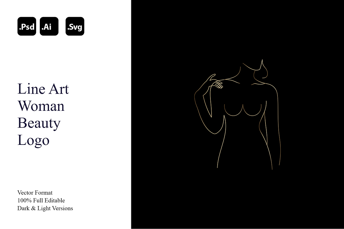 Line Art Woman Beauty Logo, a Branding & Logo Template by Luxury Logos (Photo 1 of 4)