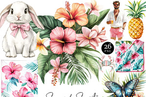 Watercolor Seaside Siesta Clip Art, an Object Illustration by Design Scotch