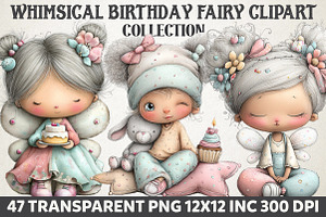Birthday Fairy Clipart, an Illustration by RobertsArt