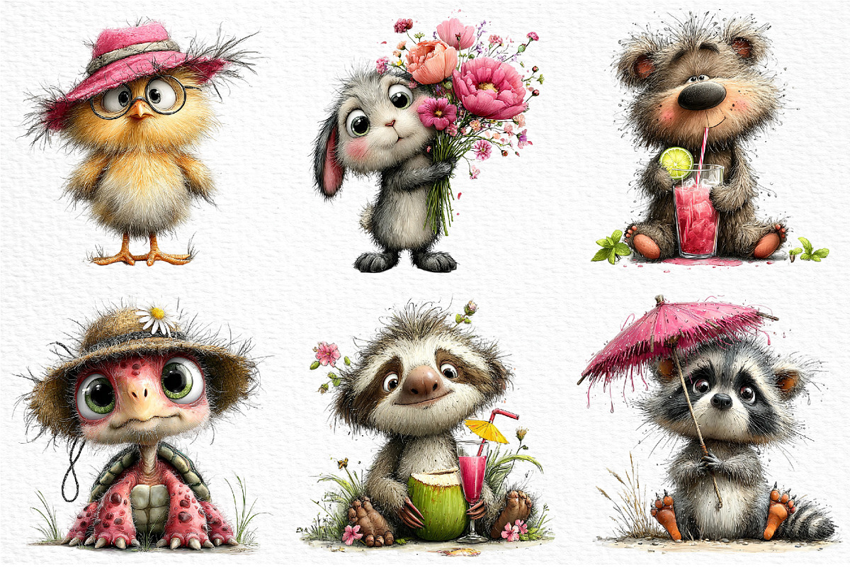 Whimsical Summer Baby Animals Clipar, an Illustration by Craft Nest (Photo 6 of 12)
