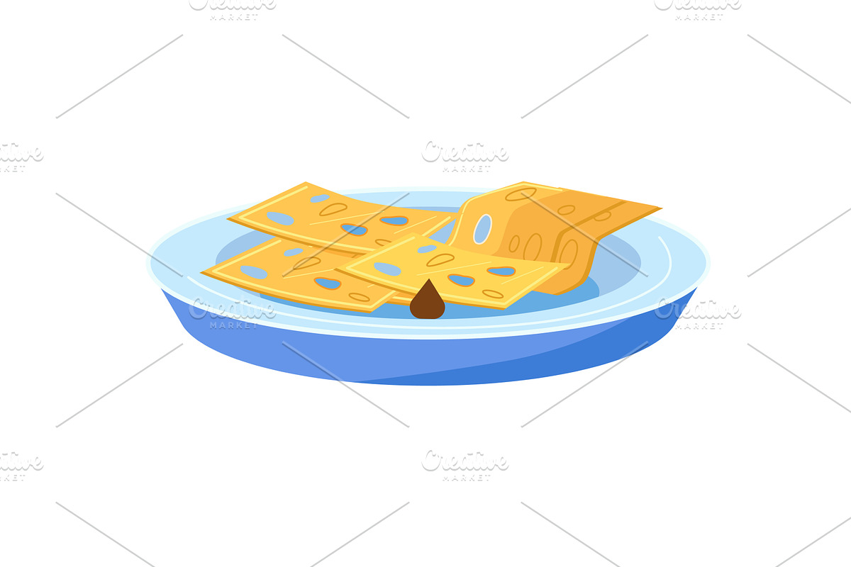 Cheese cheddar on plate vector icon, a Food Illustration by vectorpointstudio