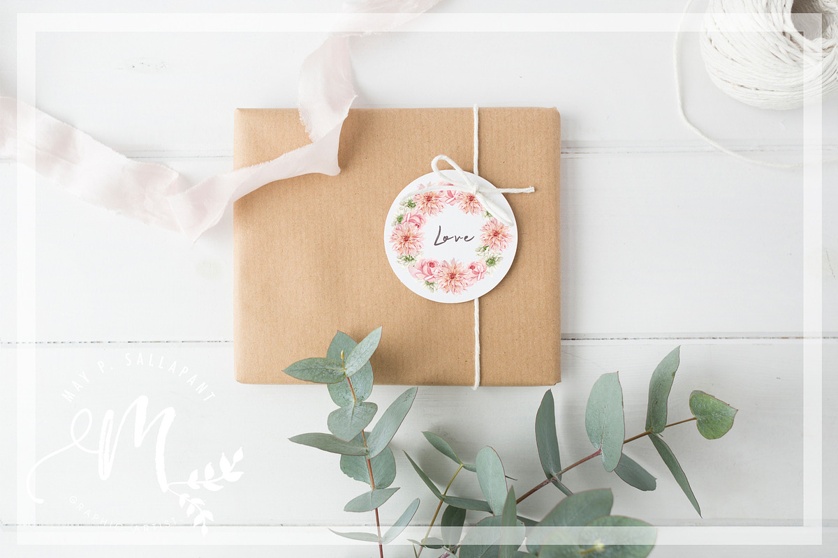 BlushPink Watercolor Floral Clipart, an Illustration by May • SHO (Photo 12 of 15)