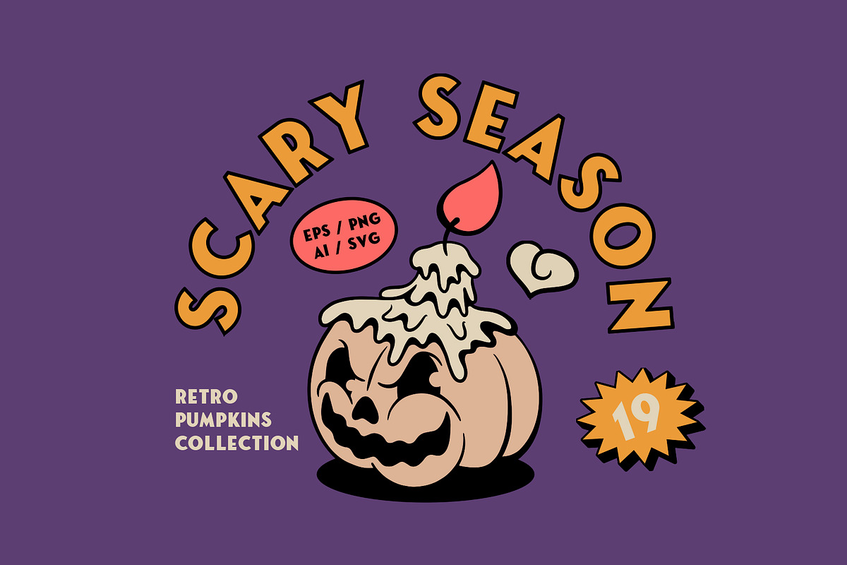 Scary Halloween Pumpkins, a Seasonal Illustration by Alina Sh (Photo 1 of 6)