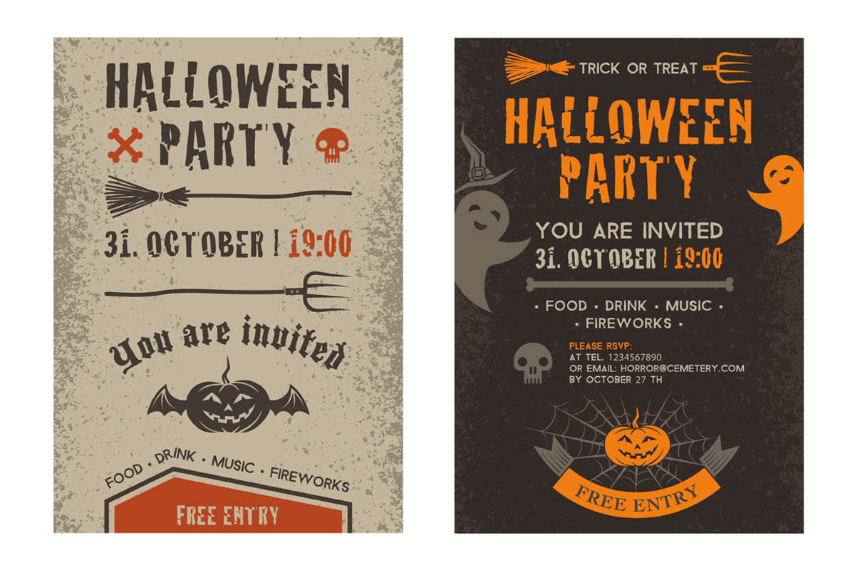 Halloween party invitation card., a Flyer Template by valeri_si