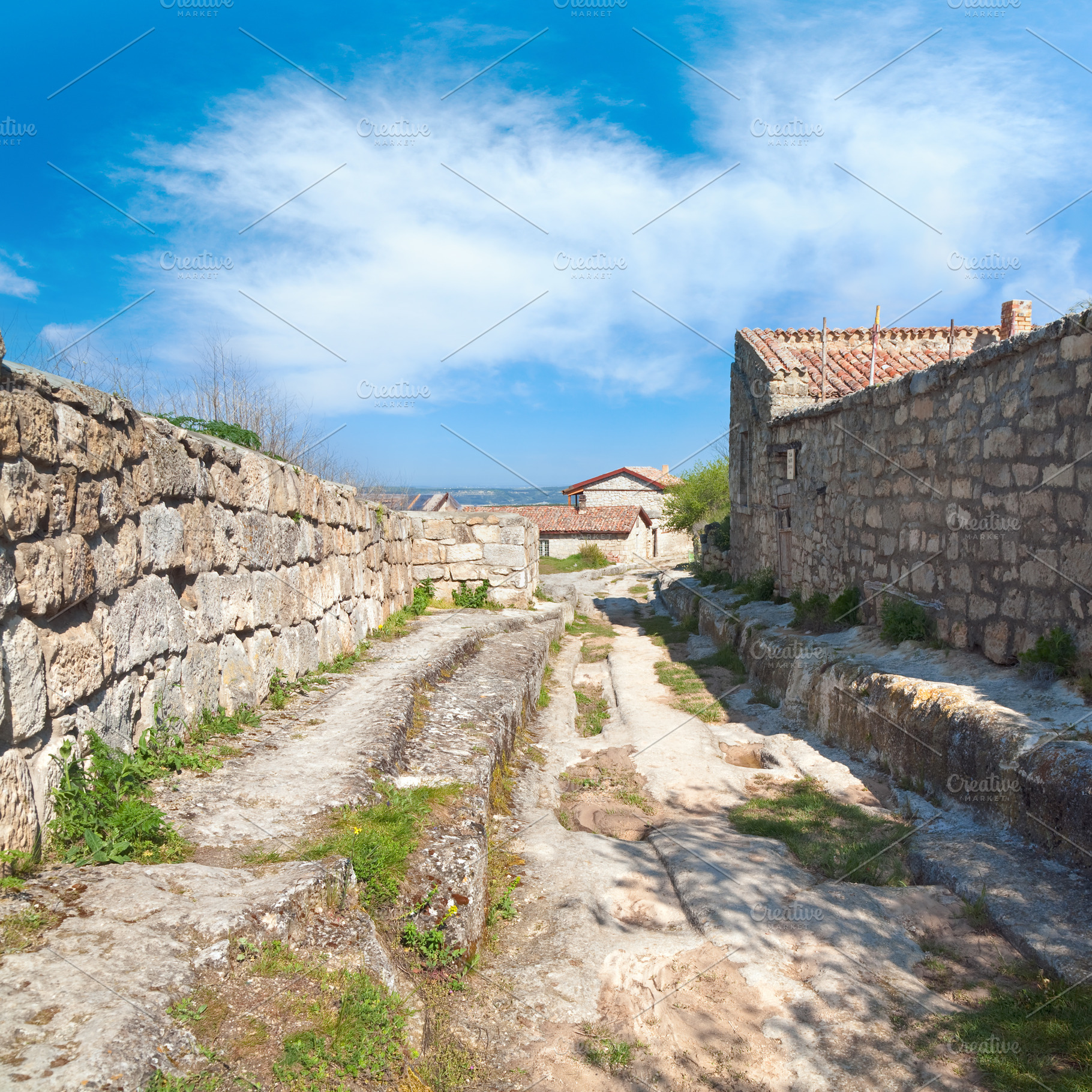 Stony road view in Chufut Kale ancient cave settlement (Crimea,, a Nature Photo by YuriyB