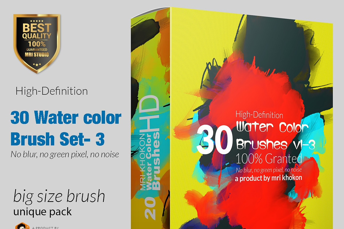 Hi-Res Water color PS Brush Set-3, a Brush Add-On by MRI STUDIO (Photo 1 of 10)