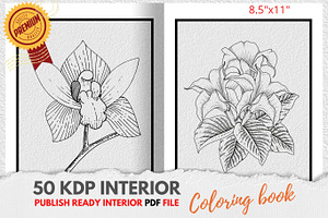 KDP Interiors, Flower Coloring Book