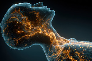 Abstract Human Form Energy Flow Netw, a Photo by Pixeness Studio
