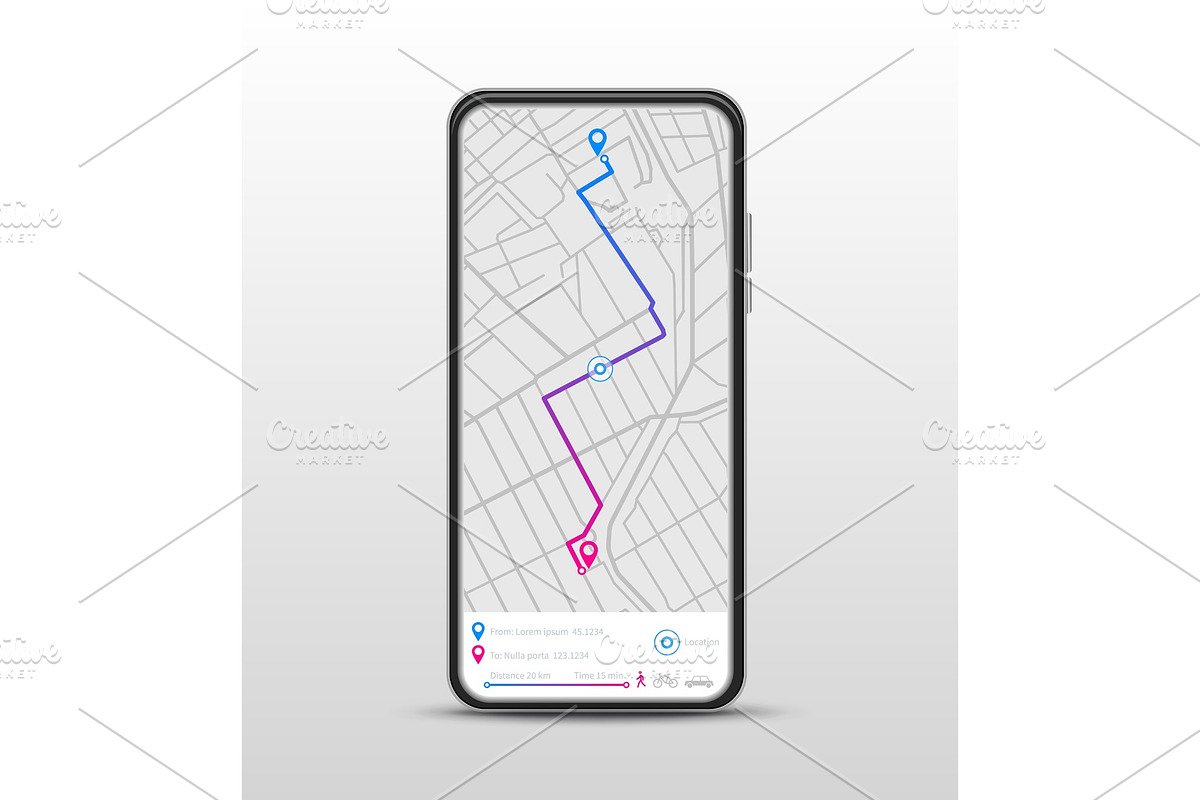 Mobile navigation. GPS navigator, a Graphic by Valerie Bodnar