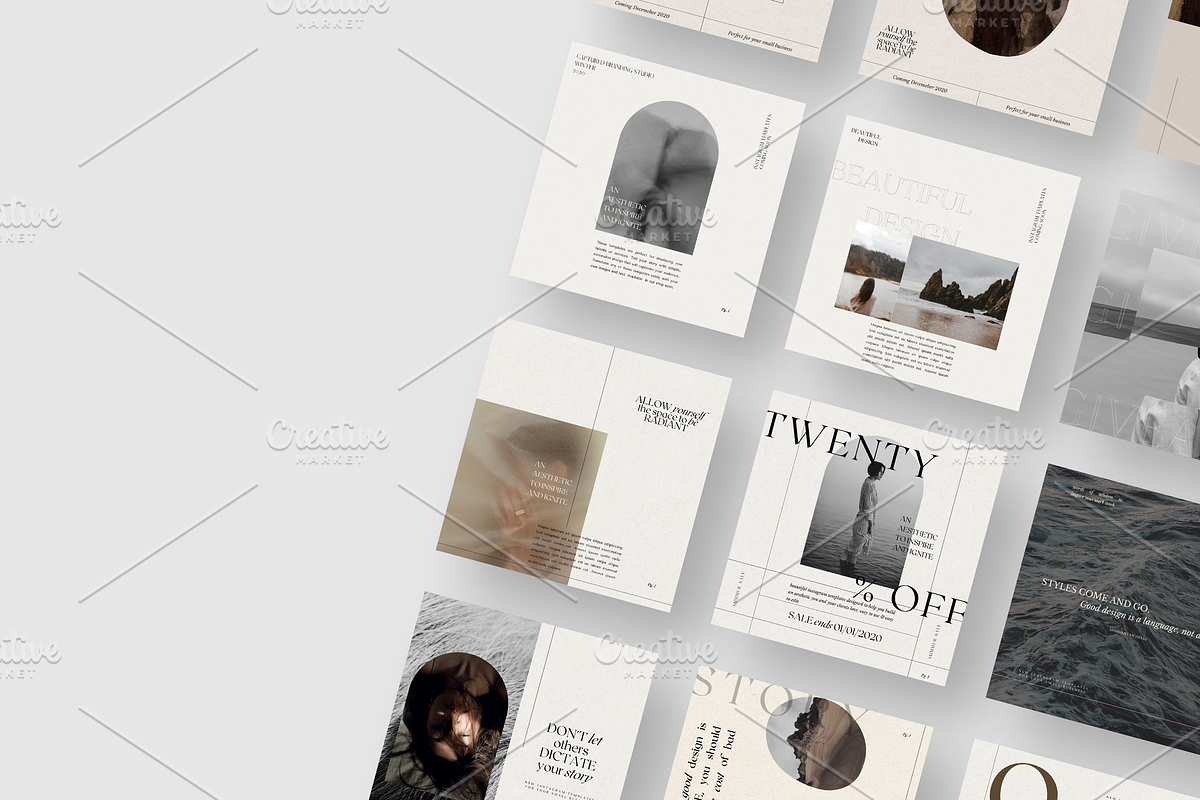Beautiful Instagram Post Templates, a Templates & Theme by Captured ...