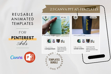 Canva PPT Pinterest Ads - Travel Kit, a Social Media Template by VidBazaar
