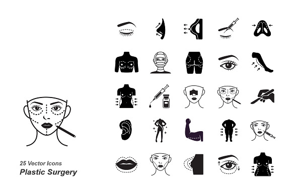 Plastic Surgery Vector Icons