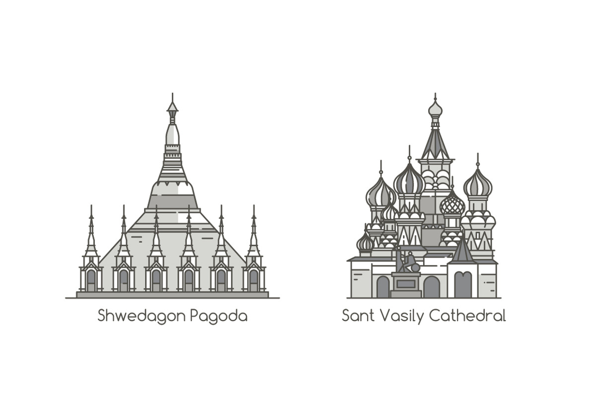 World's Famous Landmarks, an Illustration by eucalyp (Photo 2 of 9)