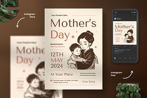 Happy Mother's Day Vintage Flyer, a Flyer Template by Annora Studio