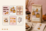 Retro Autumn Coffee Clipart Vector, a Seasonal Illustration by SunnJaneArt (Thumbnail 6 of 19)