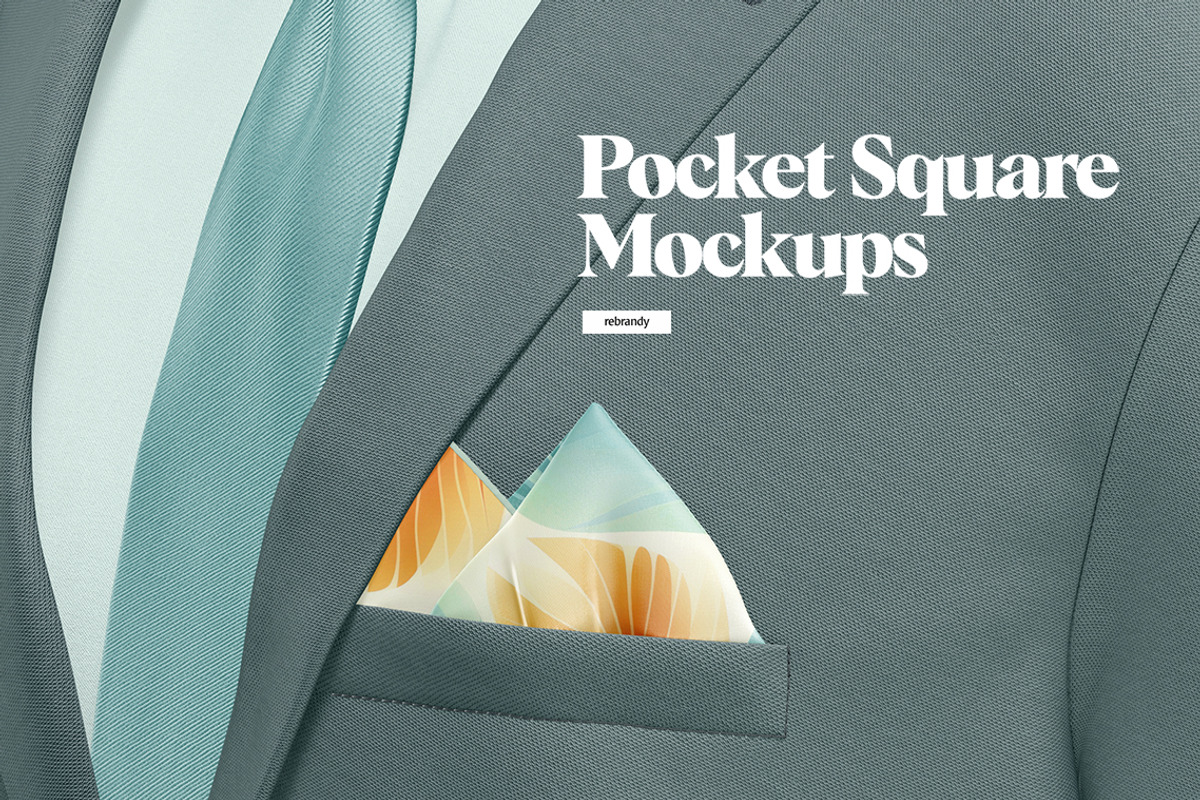 Pocket Square Mockups, an Apparel Mockup by rebrandy (Photo 1 of 8)