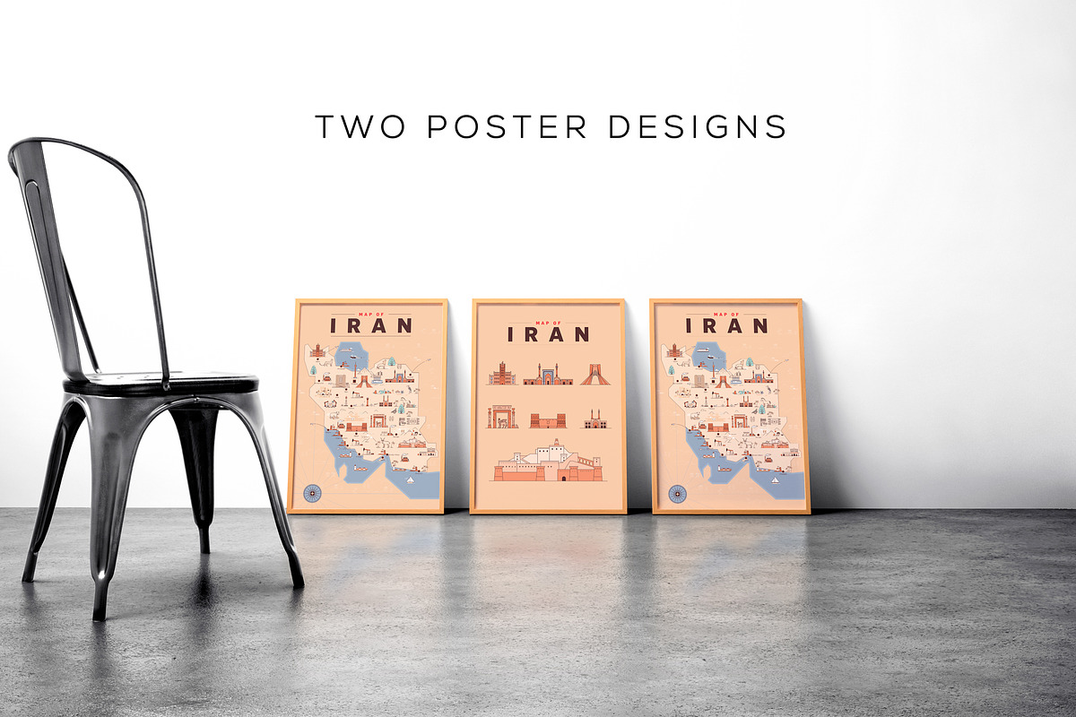 Iran Map Illustration, an Illustration by Kursat Unsal (Photo 5 of 6)