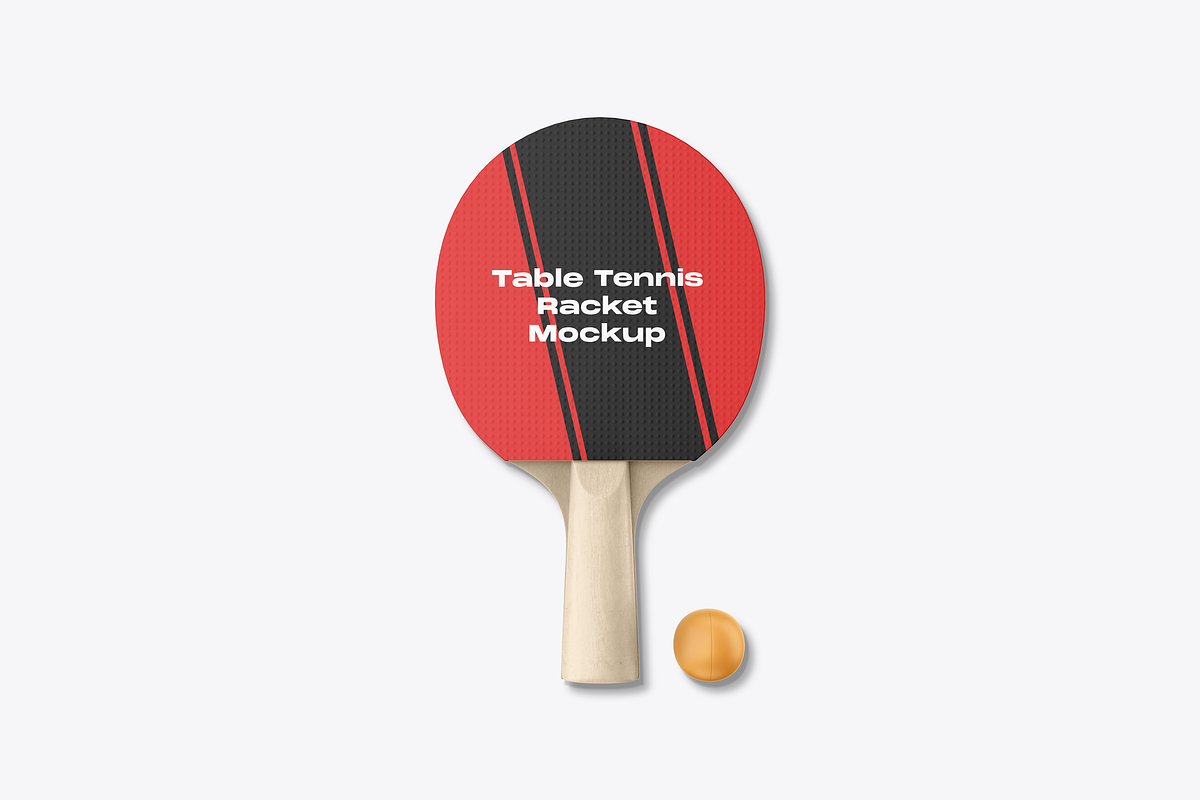 Table Tennis Racket & Ball Mockup, a Product Mockup by Mockupdaddy