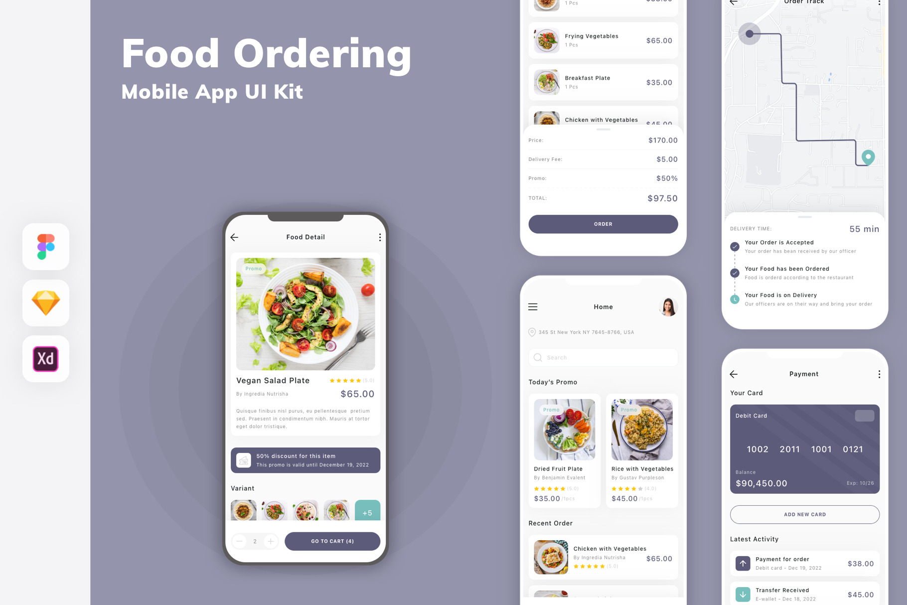 Food Ordering Mobile App UI Kit, an UI Kit Template by uicube