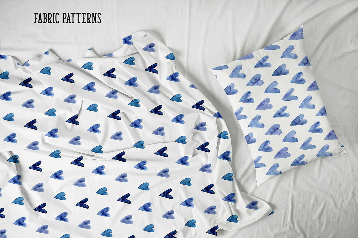 Watercolor Hearts Cliparts, Patterns, a Pattern Graphic by Slastick (Photo 5 of 7)