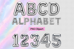 Chrome Alphabet PNG Clipart Pack