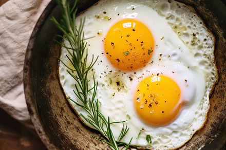 Rustic Skillet Breakfast with Sunny-Side-Up Eggs, a Food & Drink Photo by Iconogenic