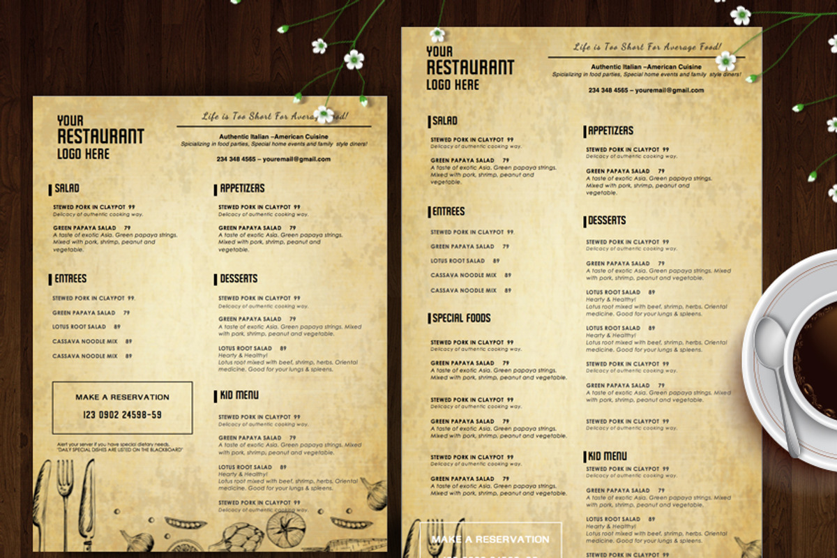 Restaurant Menu-id22, a Brochure Template by AIW SOLUTIONS (Photo 1 of 4)
