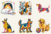 Retro Christmas Dog Clipart, an Illustration by DreamCafeArt (Thumbnail 5 of 6)