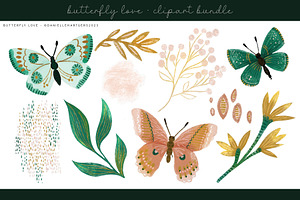 Whimsical Butterfly Clipart DH