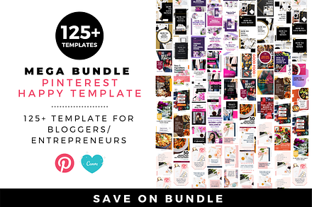 Mega Pin Templates Bundle Canva, a Marketing Template by The Blog Creative