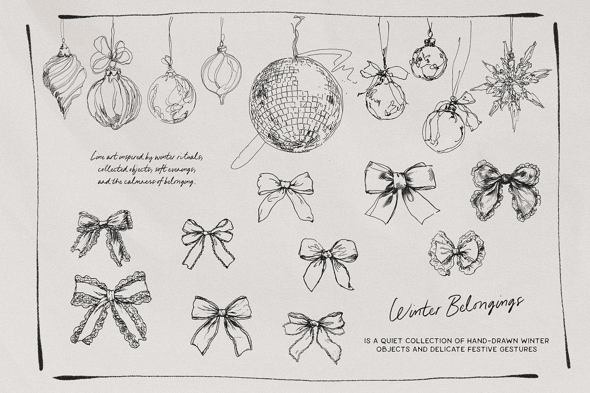 Winter Belongings: Holiday Line Art, a Seasonal Illustration by Purple (Photo 12 of 15)