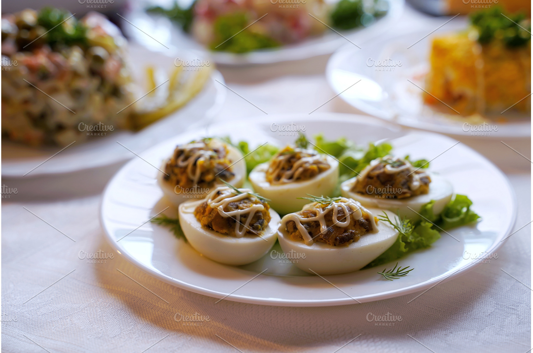 Deviled eggs aka stuffed eggs, a Food & Drink Photo by Oleksandr Berezko